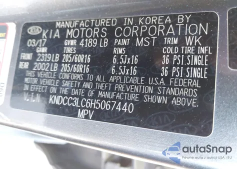 2017 Kia Niro Ex из США, поврежденный, VIN KNDCC3LC6H5067440